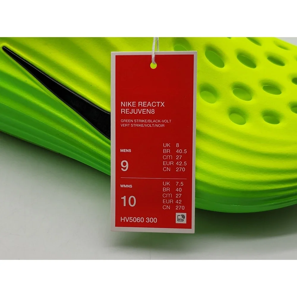 Nike ReactX‎ Rejuven8 Mens 9 Green Strike Black Volt Mules HV5060-300